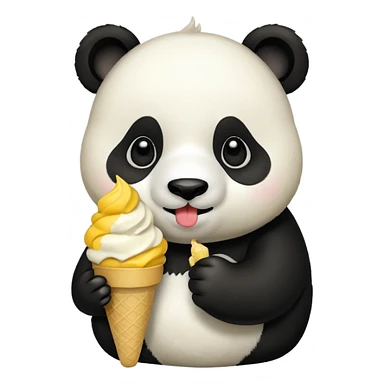Panda eating mango icecream sticker