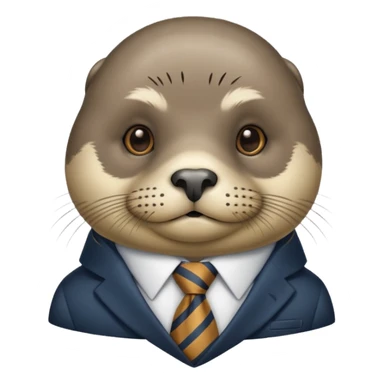 mustached seal with tie sticker