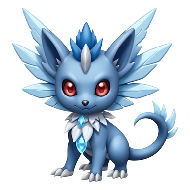 Elemental dark dusky mechanical frosty fairy-like fantasy epic rare Glalie-Sneasel-Togetic-Pokémon-Fakémon-hybrid-creature sticker