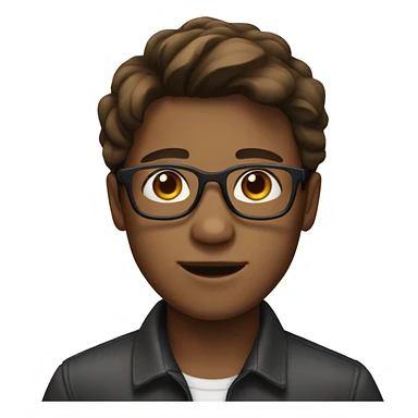 Brown hair boy with middle part with glasses sticker