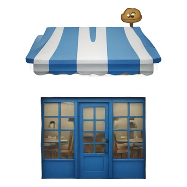 restaurant blue sticker