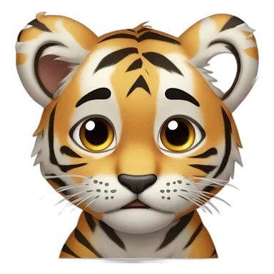 Crying tiger cub sticker