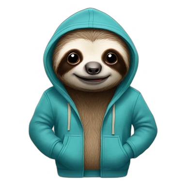 Sloth wearing a hoodie sticker