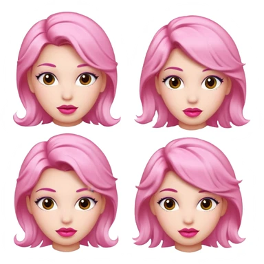 woman Pink lips, deifferent hair sticker