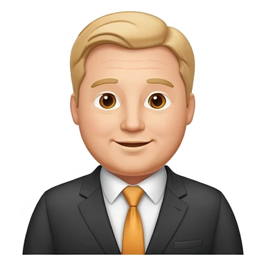 highly detailed happy plump white man in business suit, refined features, realistic proportions sticker