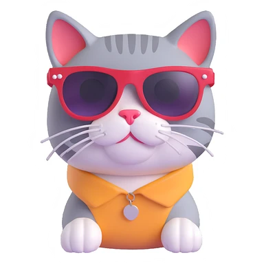 A cat wearing sunglasses sticker