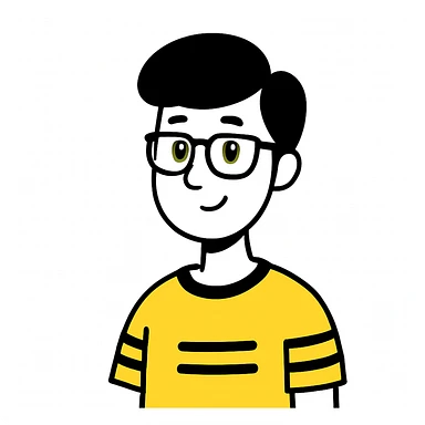 Change the shirt color to yellow, keep everything else the same, in a style suitable for editing. sticker