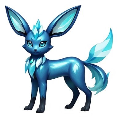 Shiny Edgy Badass Dark Gothic Glittery Ethereal Sparkly Glaceon-Amaura-Aurorus-Fakémon-hybrid-creature (full body)  sticker