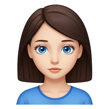 brunet girl with and blue eyes  sticker