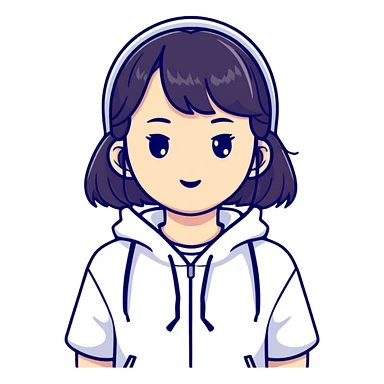 Korean girl with K-pop style sticker