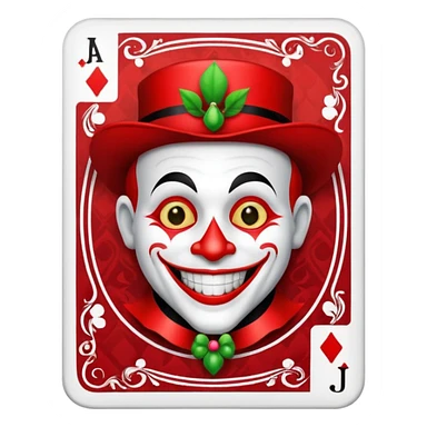 poker card with a jolly joker sticker
