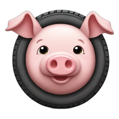 Tire-shaped pig sticker