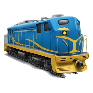 Blue and yellow old train sticker