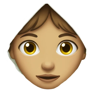 Girl with brown short hair with blanket covered over her green pretty eyes sticker