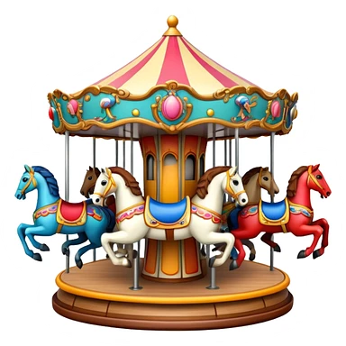 carousel with horses, no rider sticker