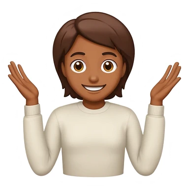 shrug with a smile sticker