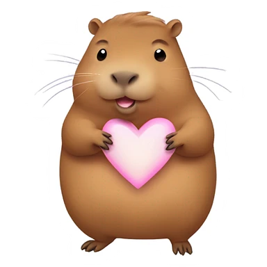 Capybara con corazón en manos enojado sticker