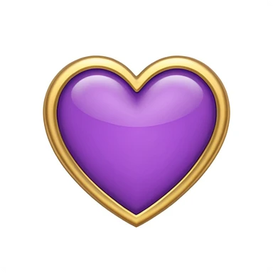 purple heart with a gold outline sticker