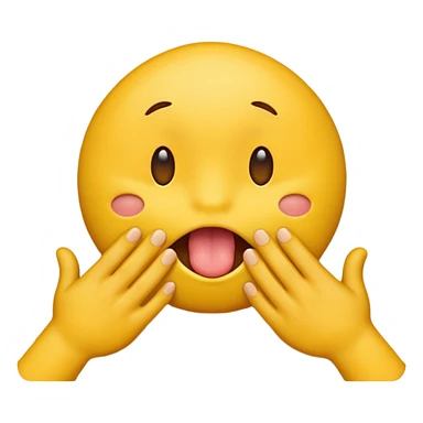 A licking emoji with hands. Imagine there’s a wall at the side and the emoji is licking it while holding it with it’s hands sticker