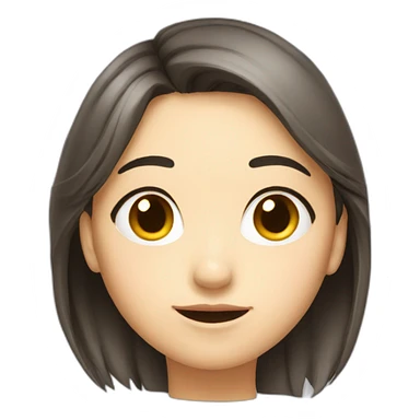 asian GIRL medium length hair STUDYING CUTE sticker