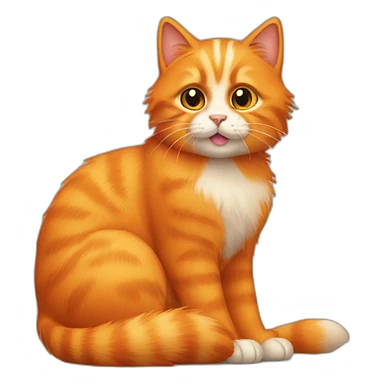 orange furry cat sticker