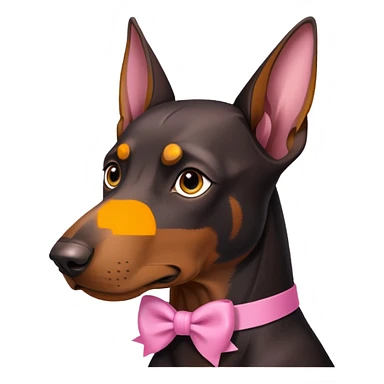 doberman with pink bow sticker