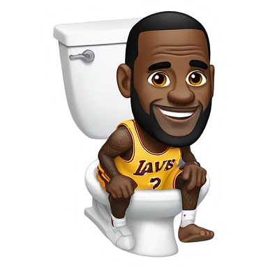lebron james coming out of a toilet sticker