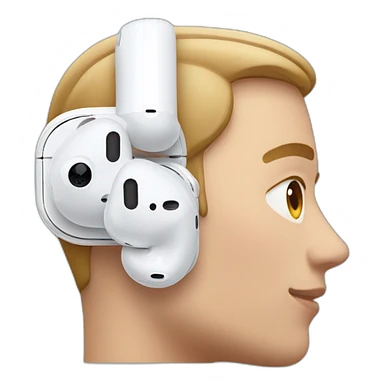 airpods in, side of face sticker