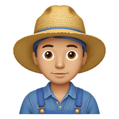 country farmer with straw hat and overalls sticker