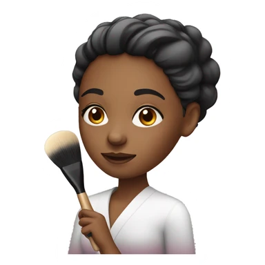 Woman Holding Makeup Brush sticker