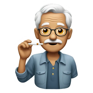 grandpa with cigarette sticker