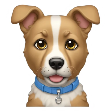 Perrito en polera azul sticker