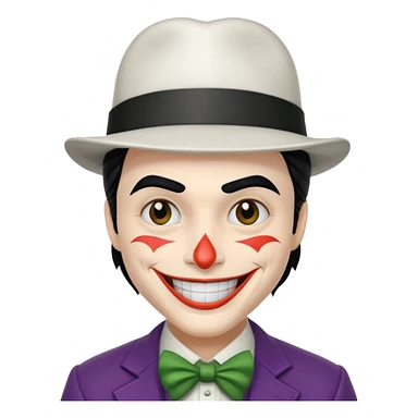 Givee me a joker with white hat and black hair sticker
