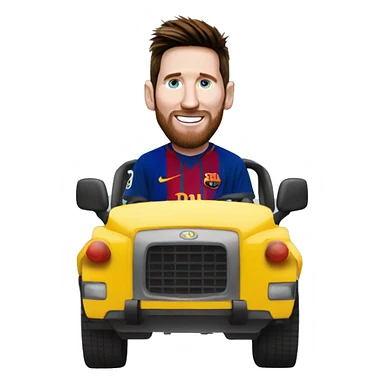 Messi dans une voiture sticker