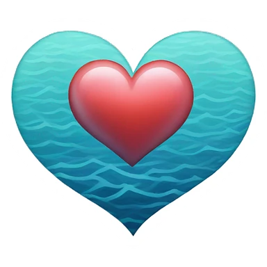 ocean in a heart shape sticker