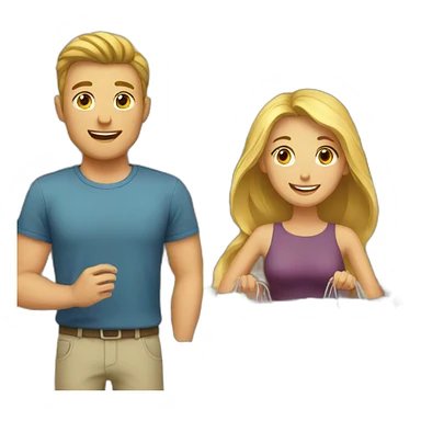 white couple shopping together sticker