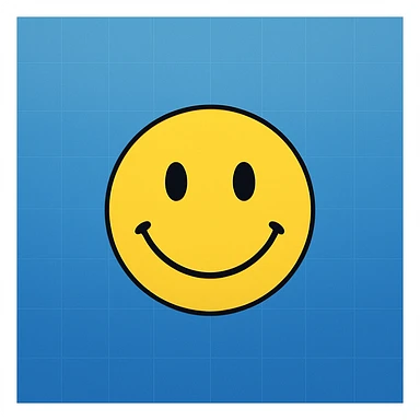 Frame 4: Background is mostly gradient, blue tint increasing, first faint grid lines appear, smiley face unchanged sticker