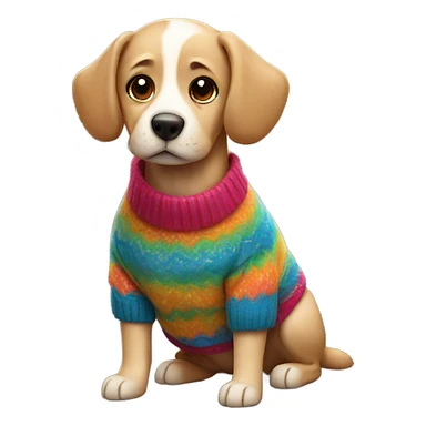 Dog wearing sweater  sticker