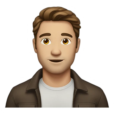 Attractive Man with middle part brown hair sticker