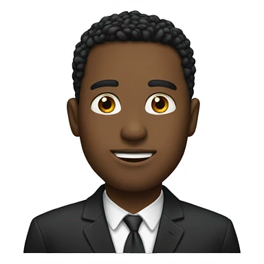 the emoji must be a black male in a suit with a high top  sticker