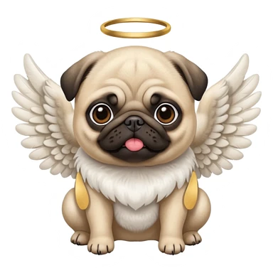 angel pug sticker