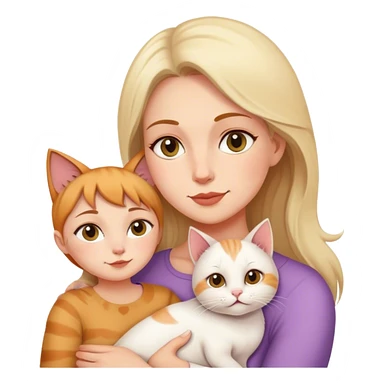 Mother daughter and cat sticker