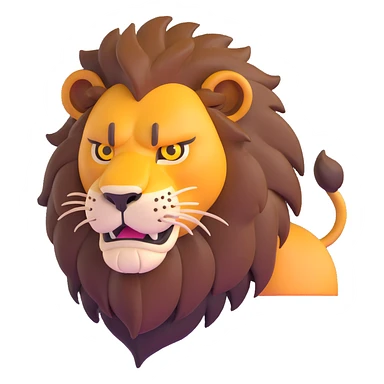 nasty lion looking sideways with mean fierce expression sticker