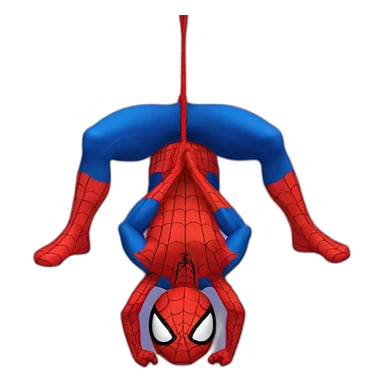 spiderman hanging upside down sticker
