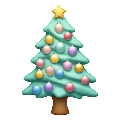 Pastel Christmas tree sticker