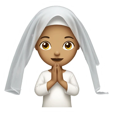 Light skin girl praying with white veil  sticker