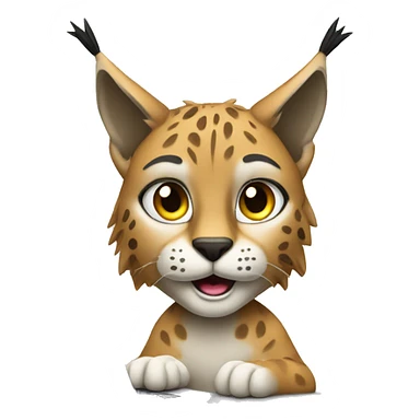 A lynx with a laptop sticker