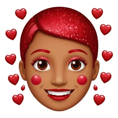 red glitter artist sticker