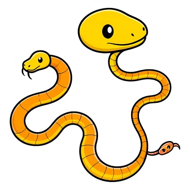 Orange black and yellow snake  sticker