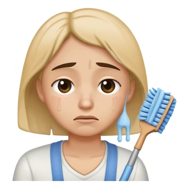 sad cleaning sticker